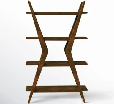 Eldorado 66" H x 40" W Solid Wood Etagere Bookcase, Brown