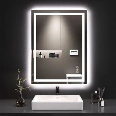 LED Bathroom Mirror with Front and Backlight Wall Mirrors with 3 Color Adjustment with Light LED Vanity Mirror with Anti-Fog Wrought Studio Size: 24"