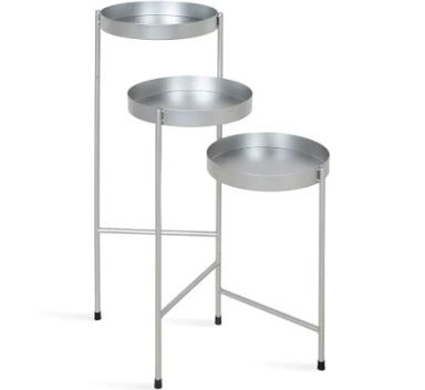 Kate and Laurel Finn Metal Tri-Level Plant Stand - Silver