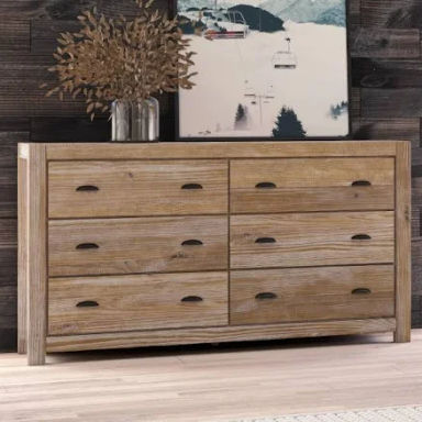 Grain Wood Furniture Montauk 6-Drawer Dresser - Driftwood