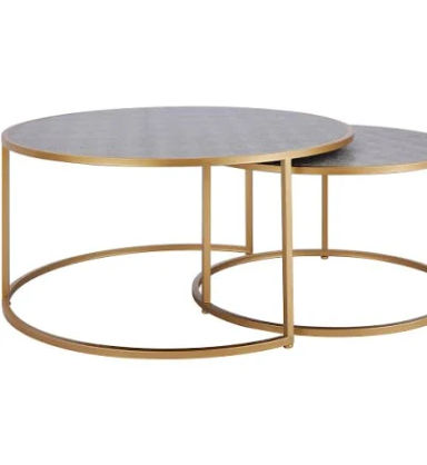 New Pacific Direct Anza Faux Shagreen Nesting Coffee Table Set of 2