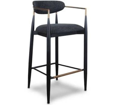 Jagger Dark Frame Bar Height Stool Black