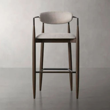 Jagger Stool in Upholstered in Natural | Arhaus