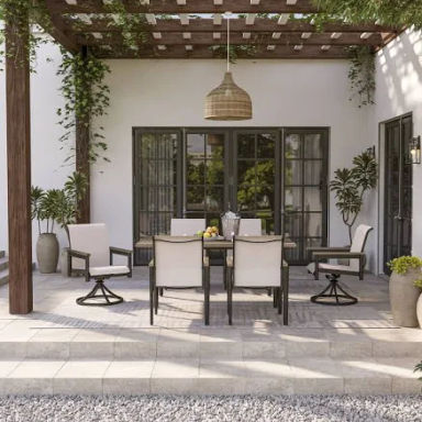 Cambridge 7 Pc. Sling Outdoor Dining Patio Set by Villa by SunVilla