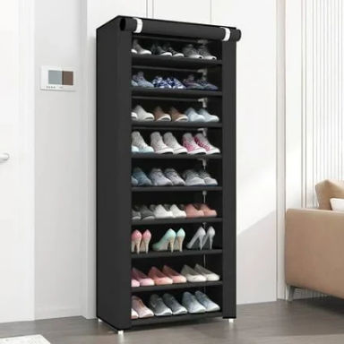 Baokaler 10-Tier Shoe Rack Organizer for Entryway, 27 Pairs Capacity Shoe Storage Shelf, 62.99*23.62*15.7 inch, Black