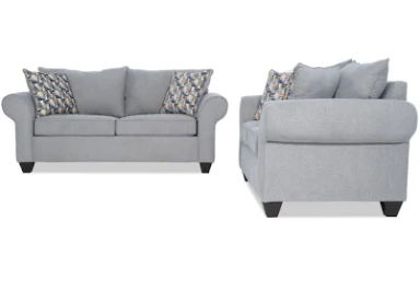 Kylie Gray 82'' Sofa & 70'' Loveseat | Memory Foam | Transitional Sofa & Loveseat Sets Polyester by Bob's Discount Furniture