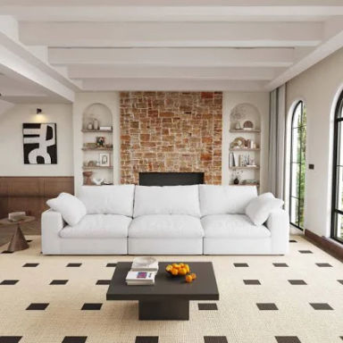 Oversized Cloud Modular Sectional Sofa,120" Down Filled Comfort 3Seater Sofa Couch for Living Room Latitude Run