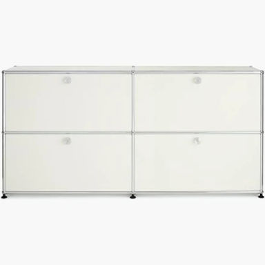 USM Haller Double File Credenza, White at Design Within Reach