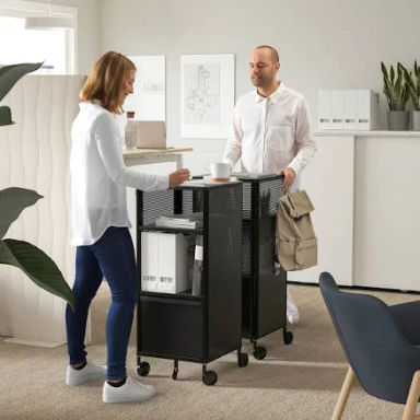 IKEA bekant Storage Unit On Casters, Mesh/Black, 16 1/8x39 3/4