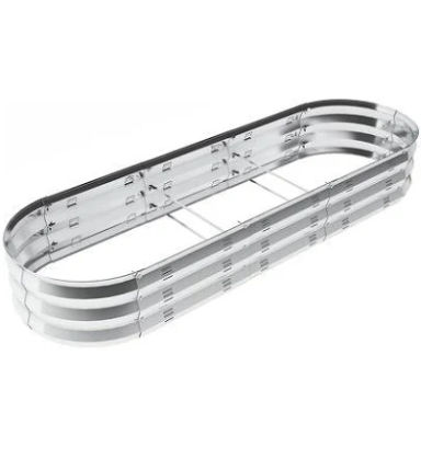 Nana Guard Raised Garden Bed Galvanized Metal Planter Box, 67 inchd x 20 inchw X10 inchh, 7 Cu. ft. Silver
