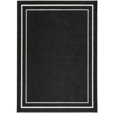 Nourison Essentials NRE02 Black Ivory Area Rug 4' x 6' Rectangle