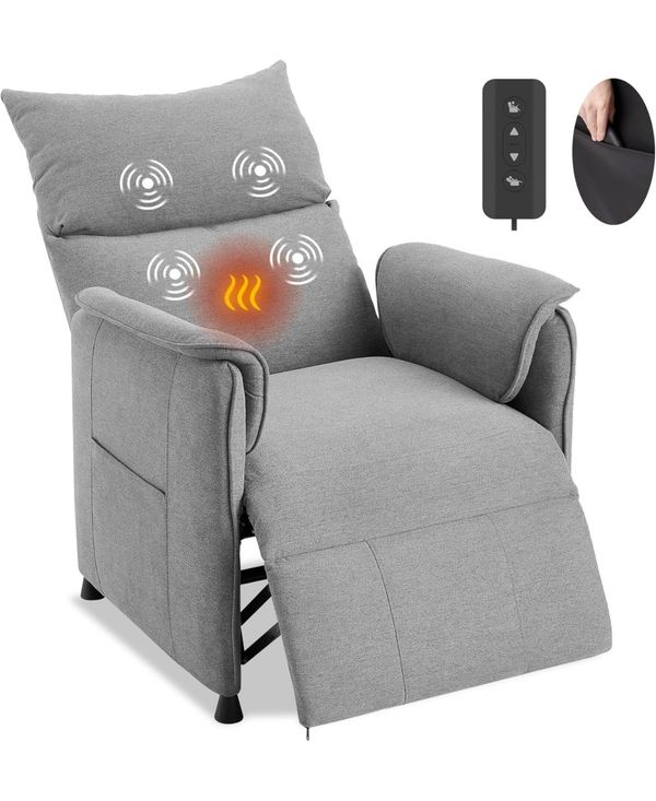 gaomon Power Lift Recliner Chair with Remote - Electric Recliner with Padded Backrest & Side Pockets - Living Room Chair with Rocking Function - Grey