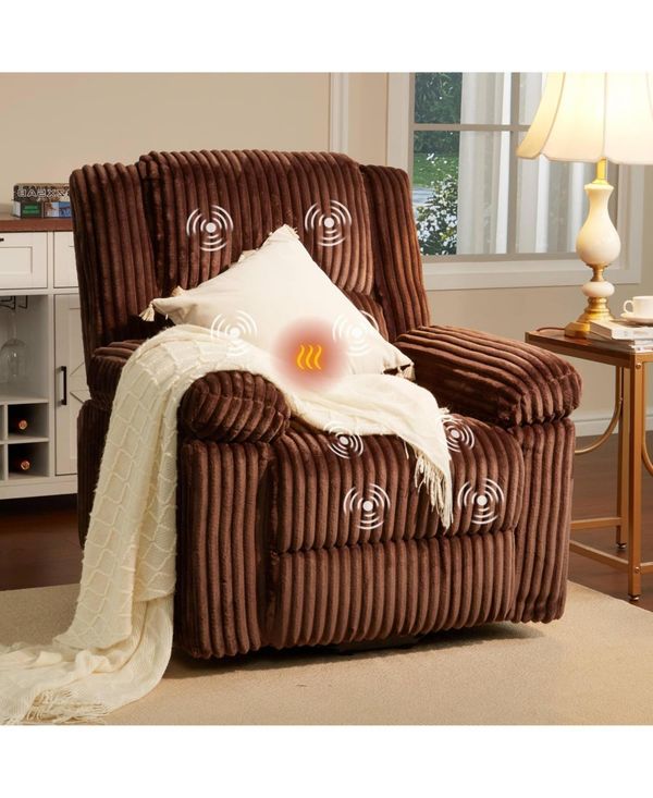 gaomon Power Lift Recliner Chair - Heat and Massage, Electric Lift Plush Recliner with Soft Padded Seat, Back Support & Armrests - Brown