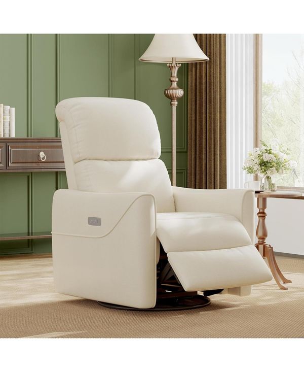gaomon Pu Leather Power Swivel Glider Recliner Chair Nursery Electric Rocker Recliner Chair With Lumbar Support And Usb Port For Living Room Bedroom -