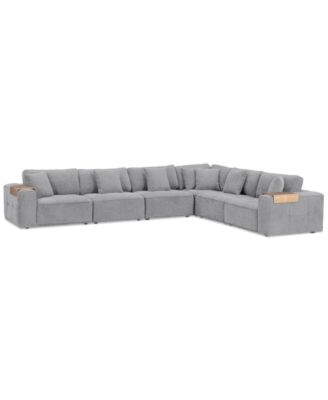 Nycolle 6-Pc. Modular Fabric L-Shape Sectional, Created for Macy's