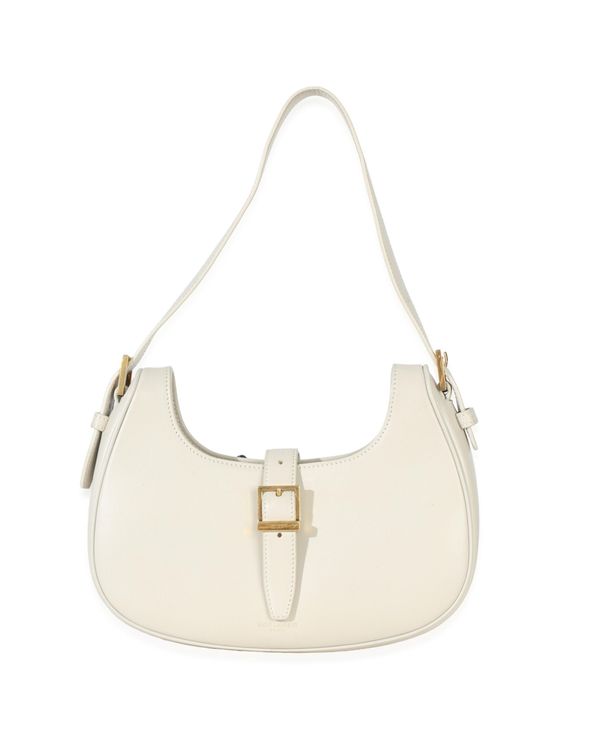 Pre-Owned Saint Laurent Cream Smooth Calfskin Le Fermoir Hobo - Beige/khaki