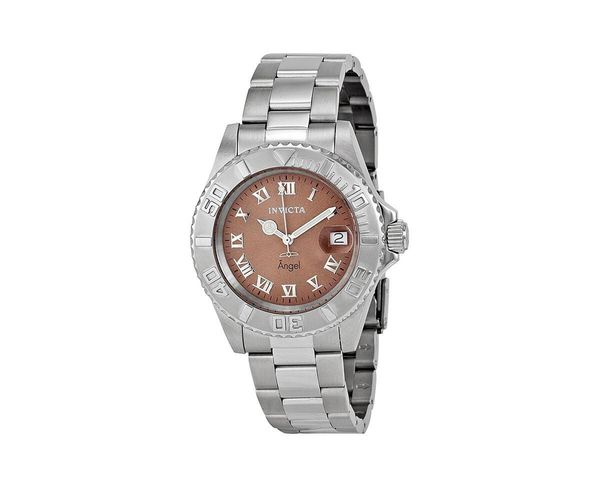 Invicta Women's 14362 Angel Quartz 3 Hand Copper Dial Watch - Silver