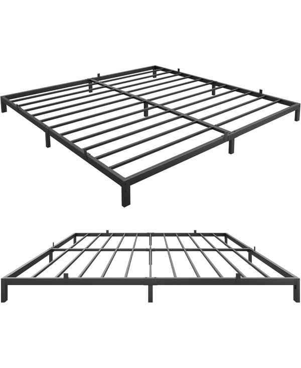 Gaomon 6 Inch King Bed Frame Metal Platform, King Bed Frame with Ample Storage, No Box Spring Needed and Steel Slat Support, Easy Assembly, Black - Bl