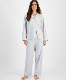 Charter Club Women's Cotton Flannel Pajamas Set - White