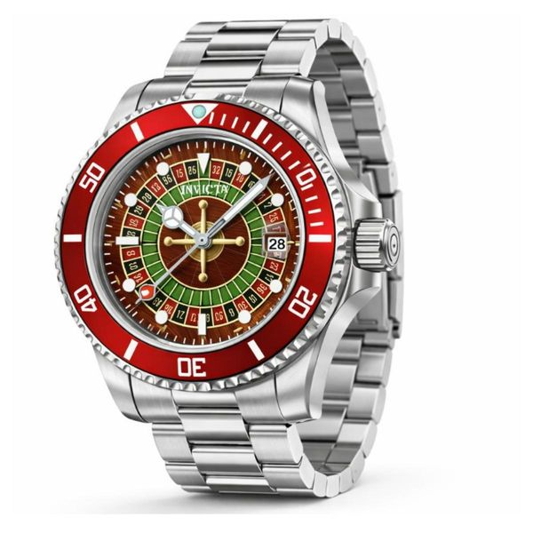 Invicta S.Coifman SC0112 Men's Heritage Quartz Dial Leather Strap Watch - Silver