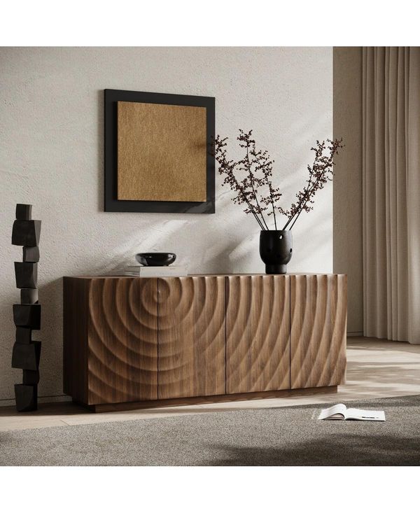 Streamdale Furniture 59 Buffet Cabinet with 4 Doors and Storage - Walnut
