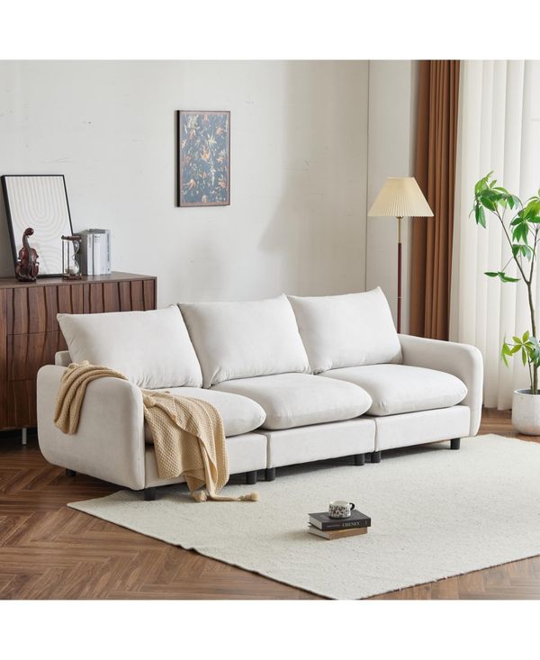 Streamdale Furniture 99 in. 3-Piece Modular Free Combination Sectional Sofa Couch - White