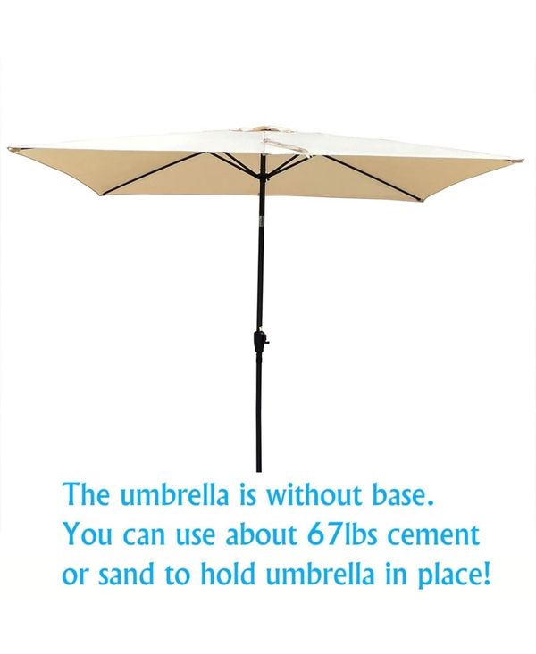 Yiortwo Patio Umbrella with Crank Lift and Push Button Tilt for Outdoor Dining - Light Beige