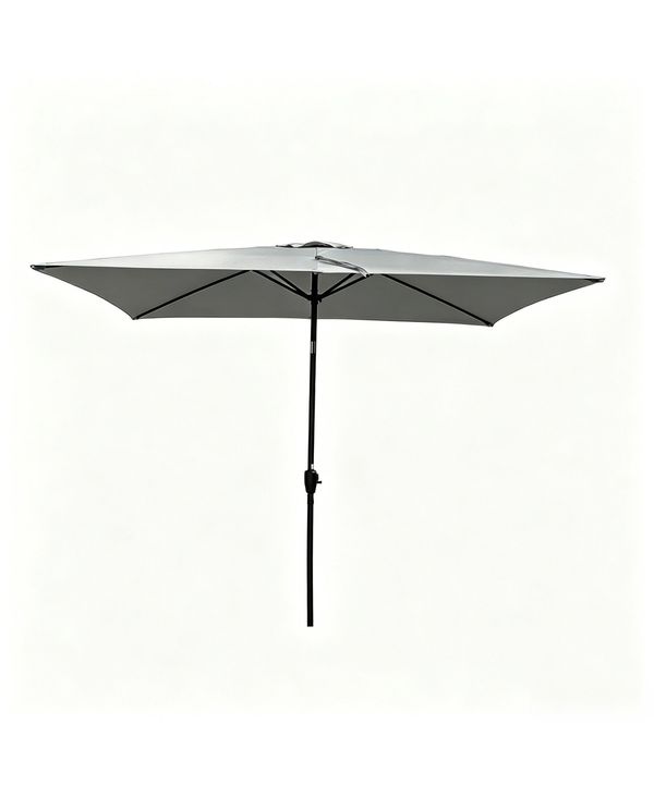 Yiortwo Patio Umbrella with Crank Lift and Push Button Tilt for Outdoor Dining - Grey