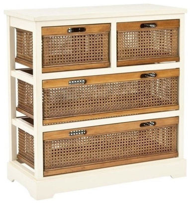 Safavieh Willow Pine 4 Drawer Storage Cabinet in White