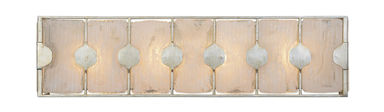 Art Deco Silver White Arabesque Vanity Strip, Wall 4-Light Sconce Long