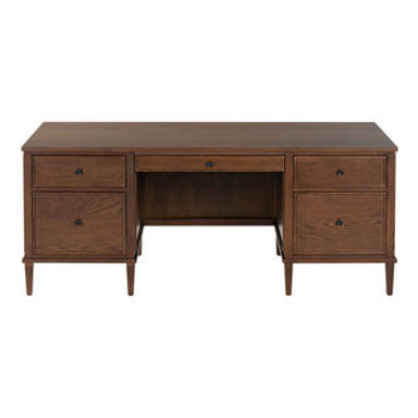 Safavieh Couture Ariella 5 Drawer Wood Desk, Walnut