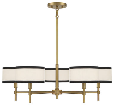 5-Light Chandelier, Natural Brass