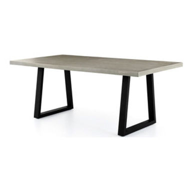 Cyrus Outdoor Dining Table, 79", Light Grey