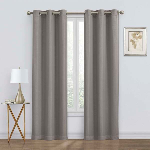 Grey Blackout Curtains 63In 2-Pack At Home, Polyester