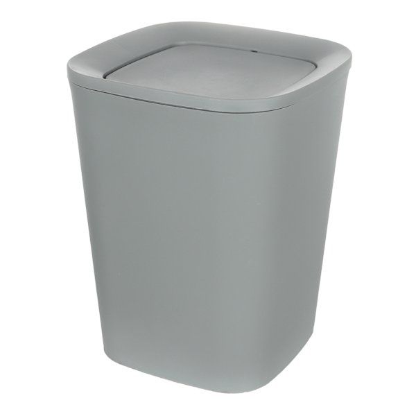 Grey Swing Top Trash Can, 5L, Plastic, sold by At Home
