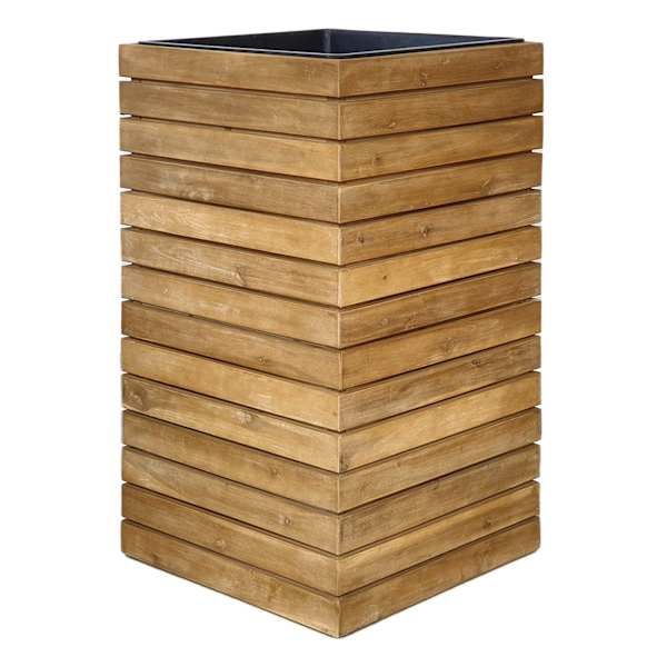 Honeybloom Park City Wood Planter, Extra Large At Home, Natural