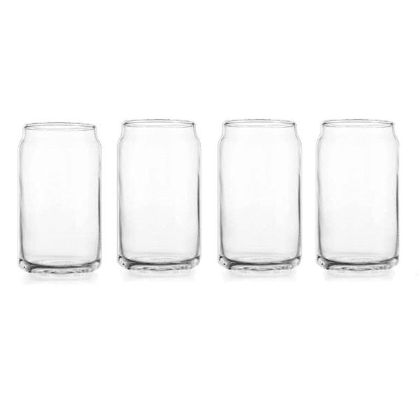 Beer Can Glasses Set 4 16Oz At Home, Clear