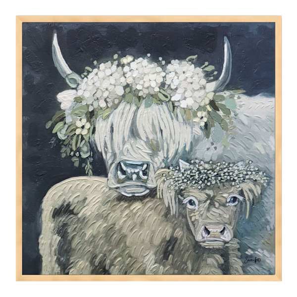 Cow & Calf Framed Canvas Wall Art At Home