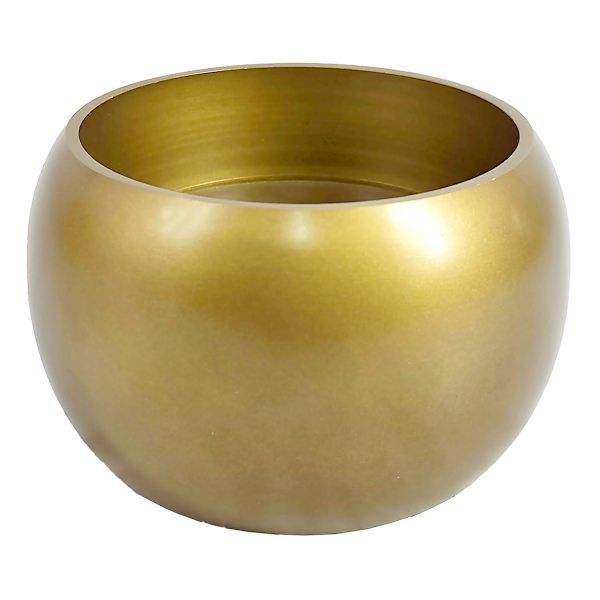 Round Bronze Metal Hurricane Candle Holder, 2.7", Gold, Aluminum, sold by At Home