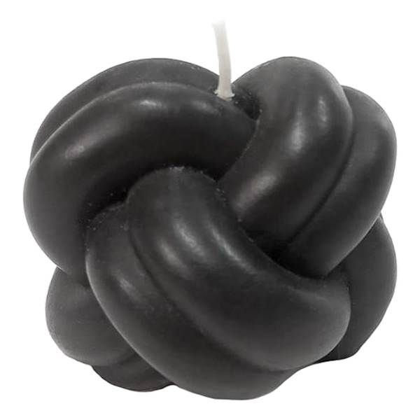 Black Unscented Double Knot Candle, Wax