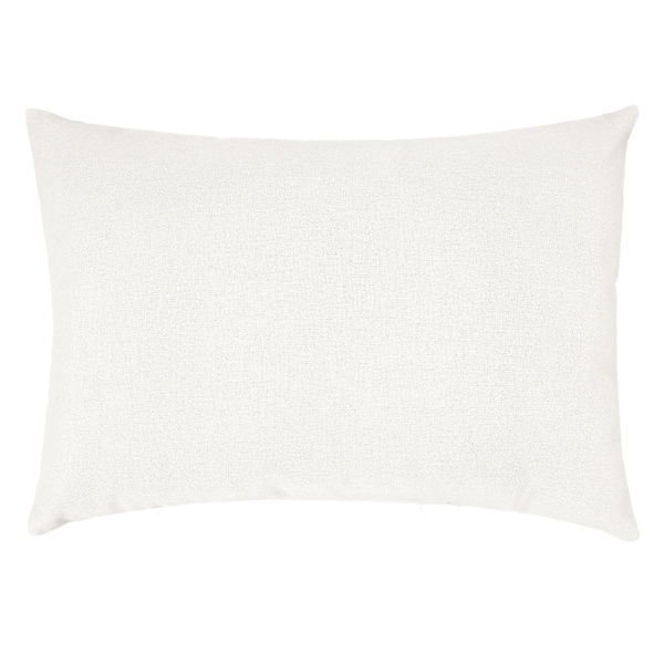 Natural Canvas Lumbar Outdoor Throw Pillow, At Home, White, Polyester