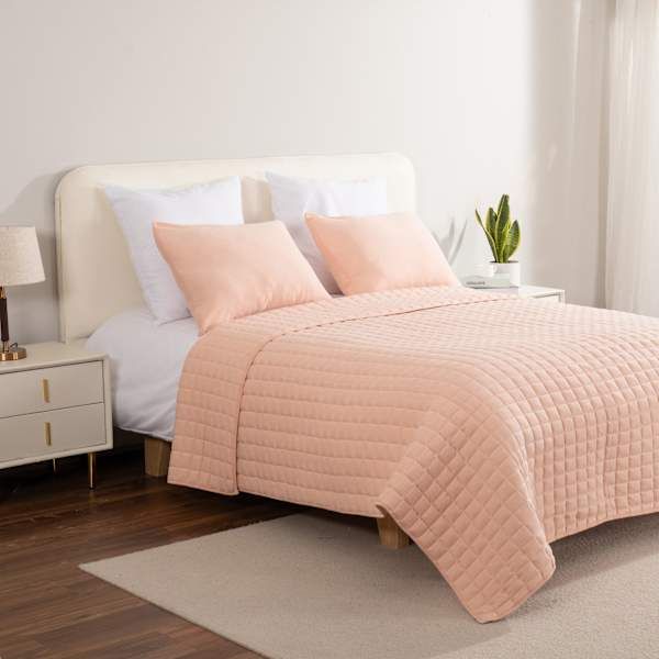 Pink Soft Knit Jersey Quilt, Twin/twin Xl, Poly-Cotton, sold by At Home