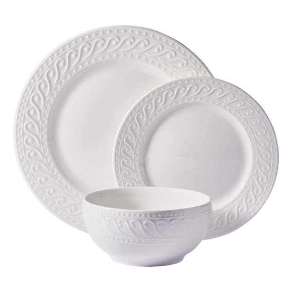 Pfaltzgraff 12-Piece Sylvia Dinnerware Set, White, Porcelain, sold by At Home