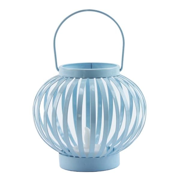 Blue Metal Led Tealight Candle Lantern, 4", sold by At Home