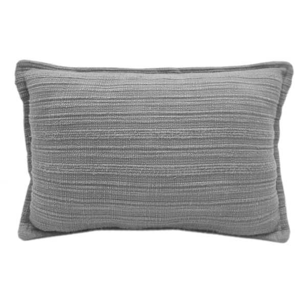 Kleo Charcoal Grey Striped Slub Euro Lumbar Pillow, Poly-Cotton