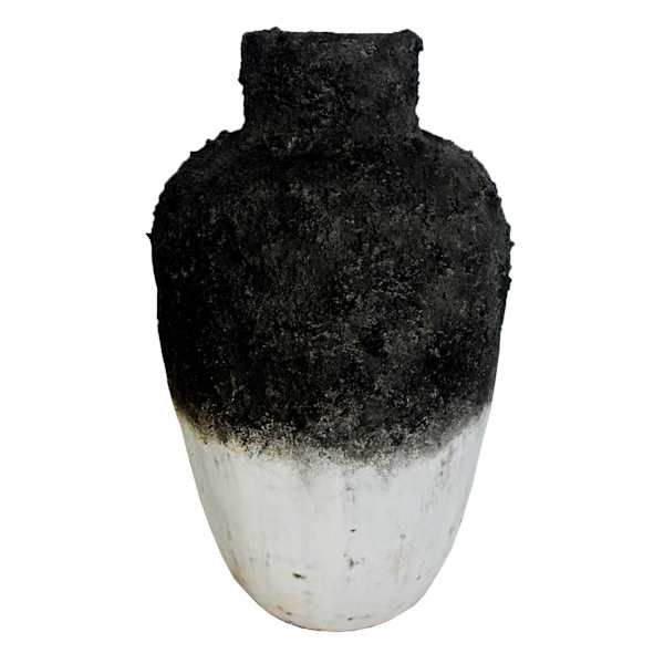 2-Tone Textured Terracotta Vase, 18", Grey, Clay, sold by At Home