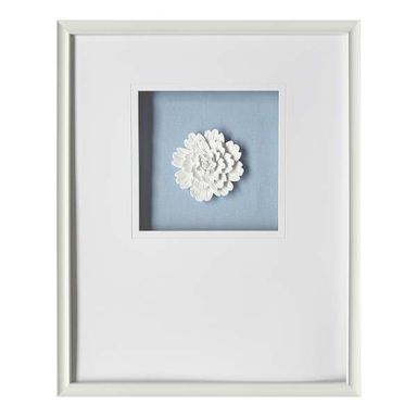 Glass Framed Ceramic Flower Wall Art, 18x22