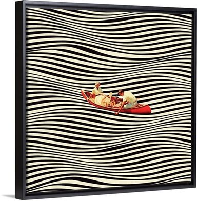 The Real Boat Trip Stretched Canvas, Black Floating Frame