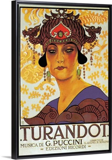 Giacomo Puccini - Turandot Stretched Canvas, Black Floating Frame