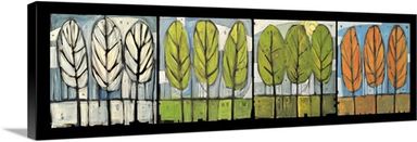 Four Seasons Tree Series Horizontal Stretched Canvas Print